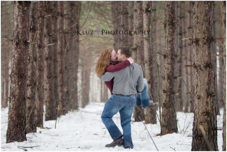 Allison & Brent's Snowy Engagement session. Marshfield, WI KluzB Photography